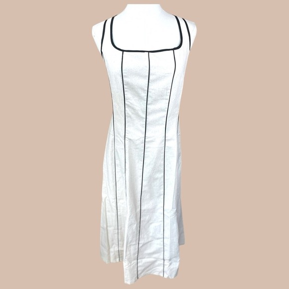 RIHOAS NWT size XL Black and cream/White sheath a line Maxi dress - Picture 4 of 13